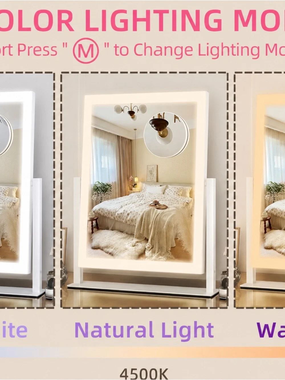 LED Lighted Vanity Mirror in white